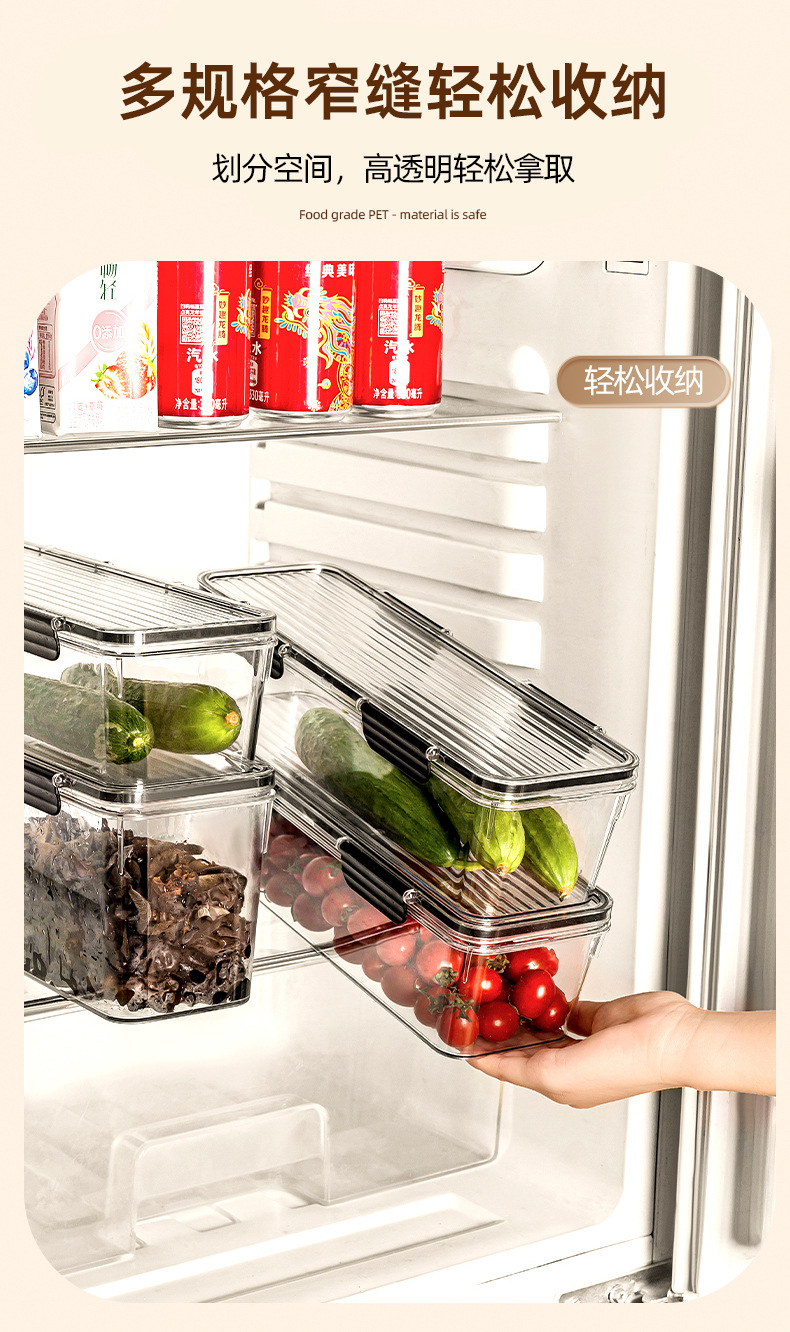 Noodle storage box, refrigerator, kitchen, food-grade sealed preservation box with lid, coriander, scallion, ginger, garlic, pasta and dried noodles box pic 8