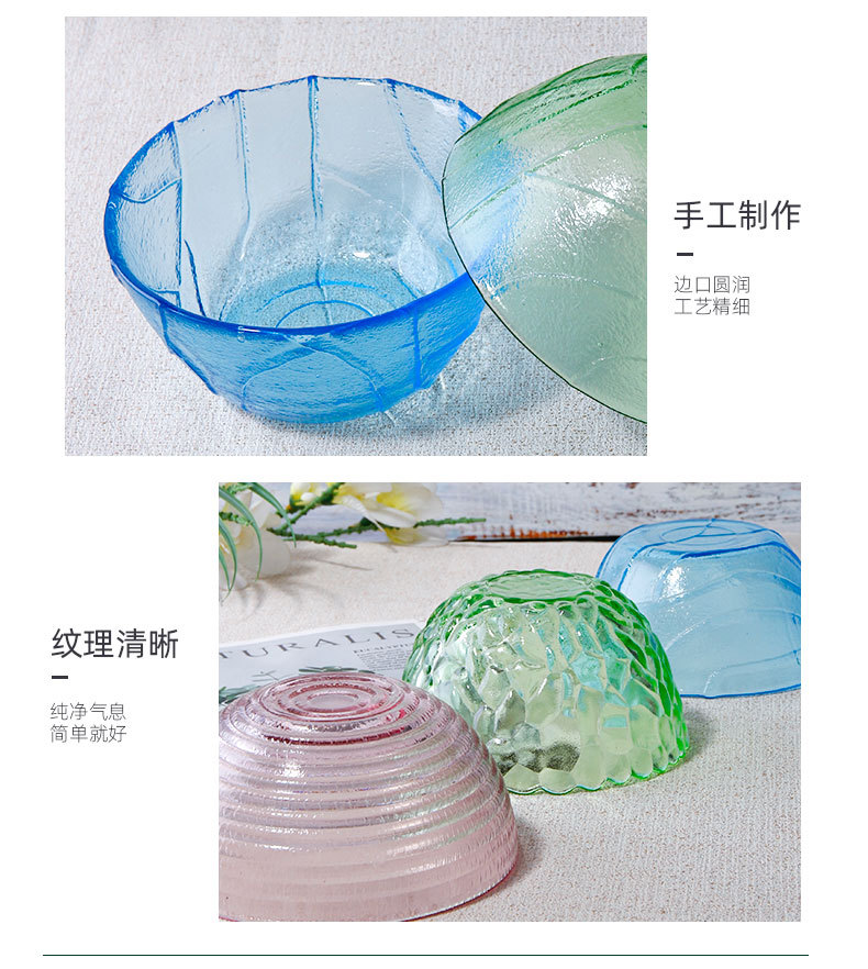 创意碗麦秸日本餐具亚马逊厨房用品批发彩色玻璃碗包邮地摊货源详情15