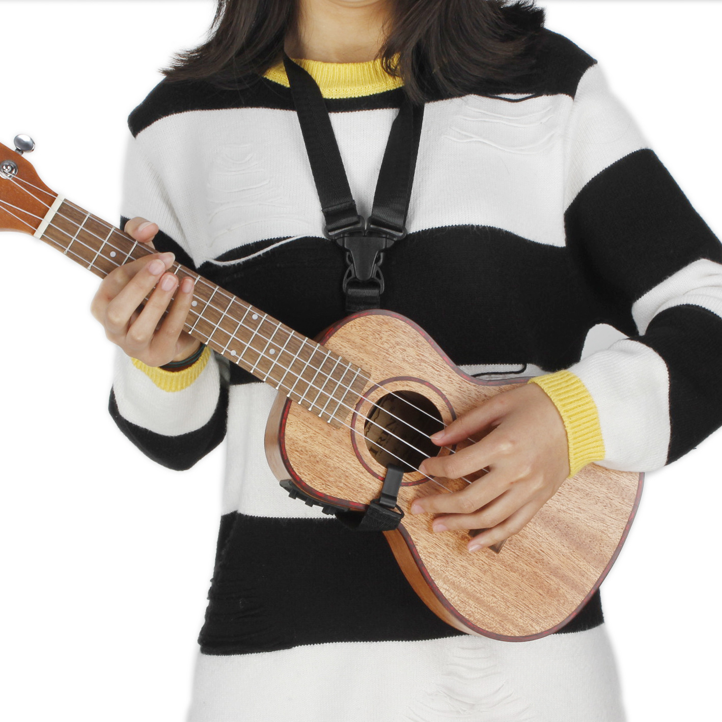 Ukulele case, strings, tuner, strap, cleaning cloth, tuner, guitar stand, door handle, gloves, AV32 Saxophone storage, multi-functional set pic 6