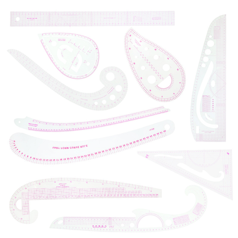多规格服装绘画测量尺 裁剪尺 服装放码尺套装 服装辅助制版工具详情8