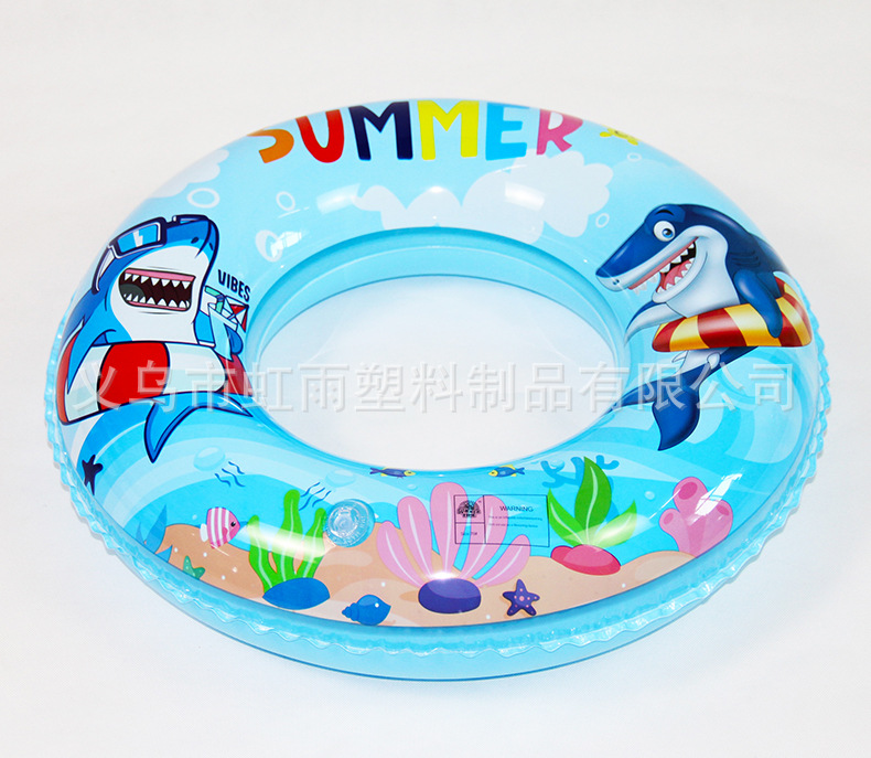 虹雨新款儿童小鲨鱼游泳圈批发可爱卡通大白鲨腋下圈加厚充气泳圈详情8