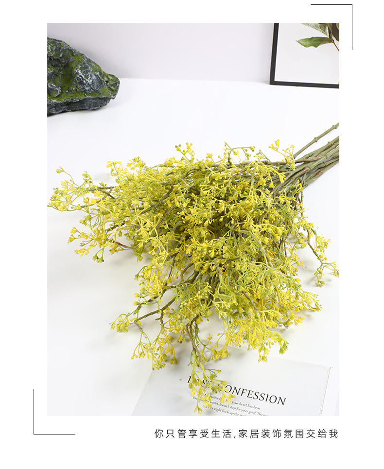 外贸新款塑胶草绿毛多支插画仿真绿植摆件逼真永生花家居装饰批发详情12