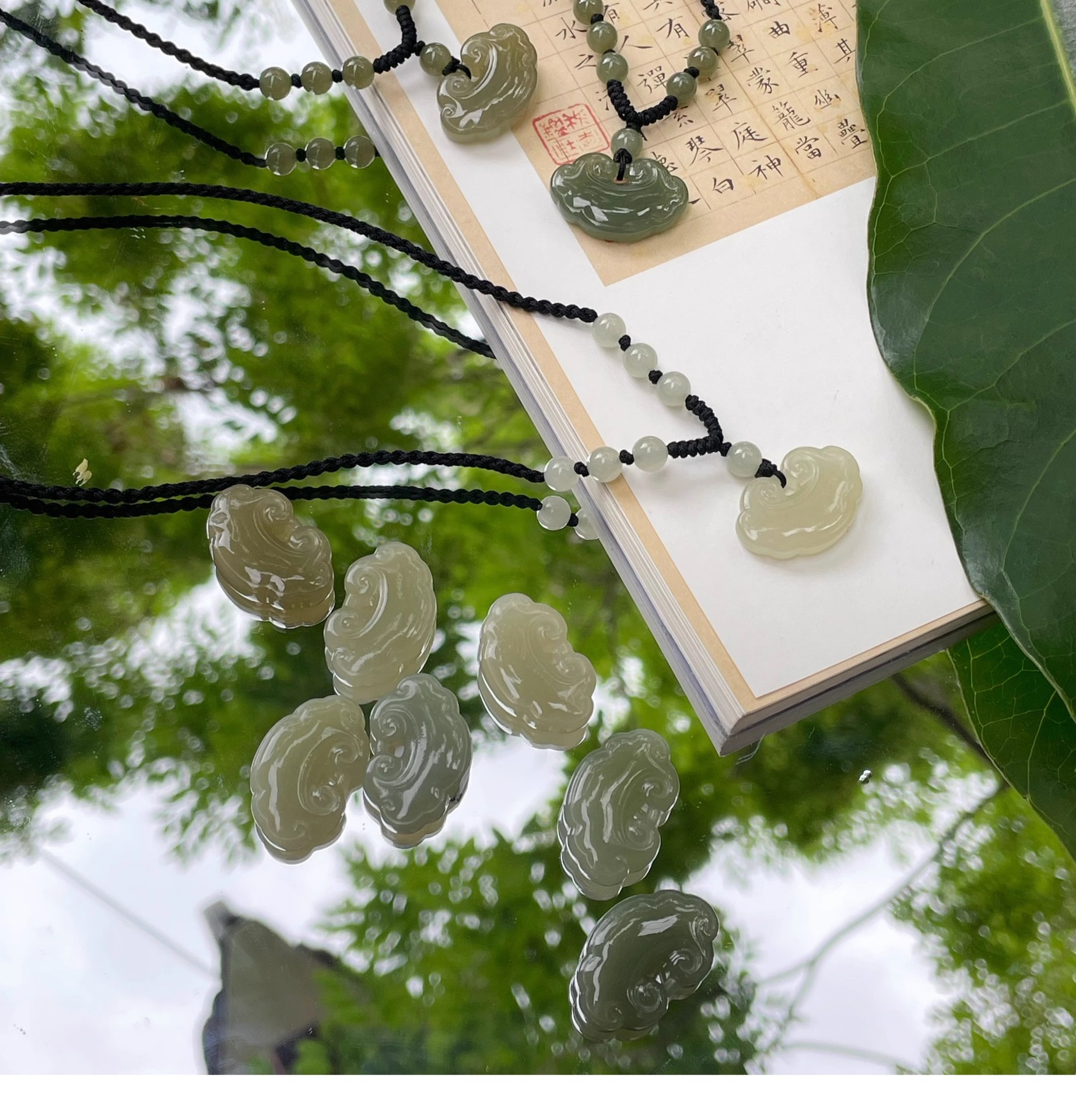 Natural and Tian Jade peace Lock necklace, New Chinese-style traditional Chinese culture Ruyi pendant, collarbone chain, and popular national trend accessories wholesale pic 8