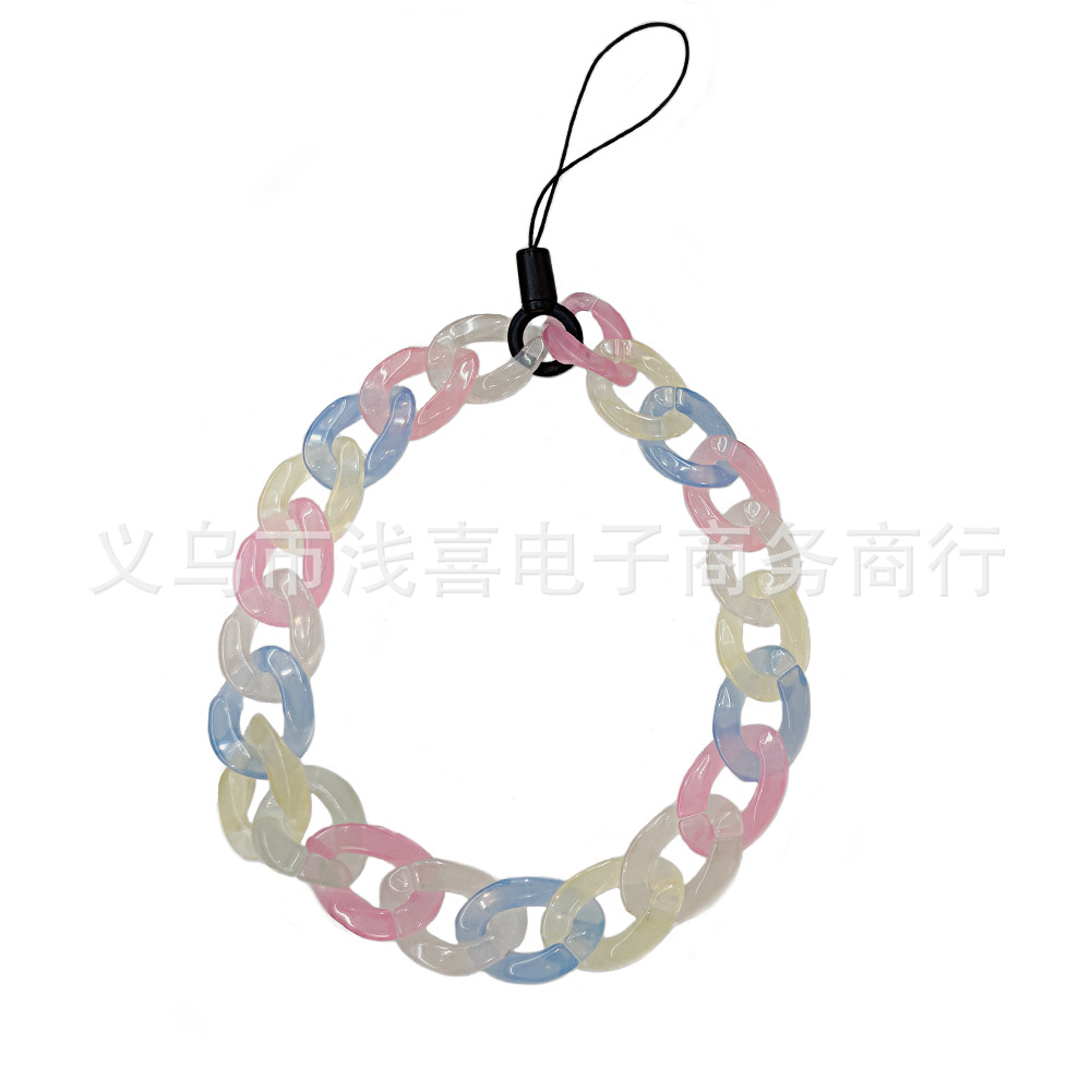 New INS color mobile phone chains from Europe and America, acrylic car key pendants, bag hangers, phone cases and accessories pic 5