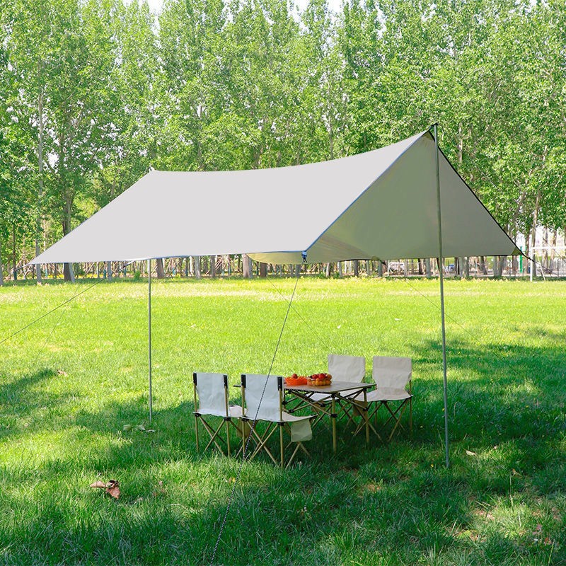 户外露营天幕帐篷黑胶涂银天幕方形蝶形天幕批发定制防风户外休闲详情4