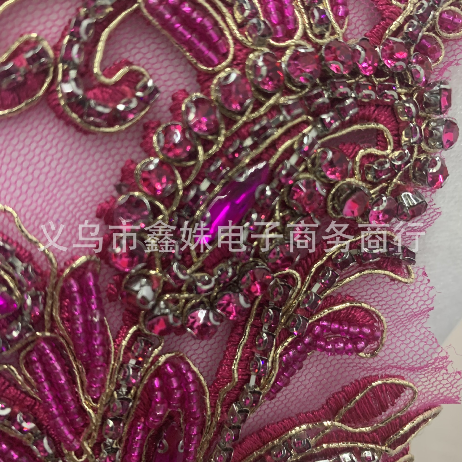 DIY handcrafted wedding dress accessories, dress accessories and clothing accessories with multi-color hand-stitched beaded and beaded lace patchwork pic 2