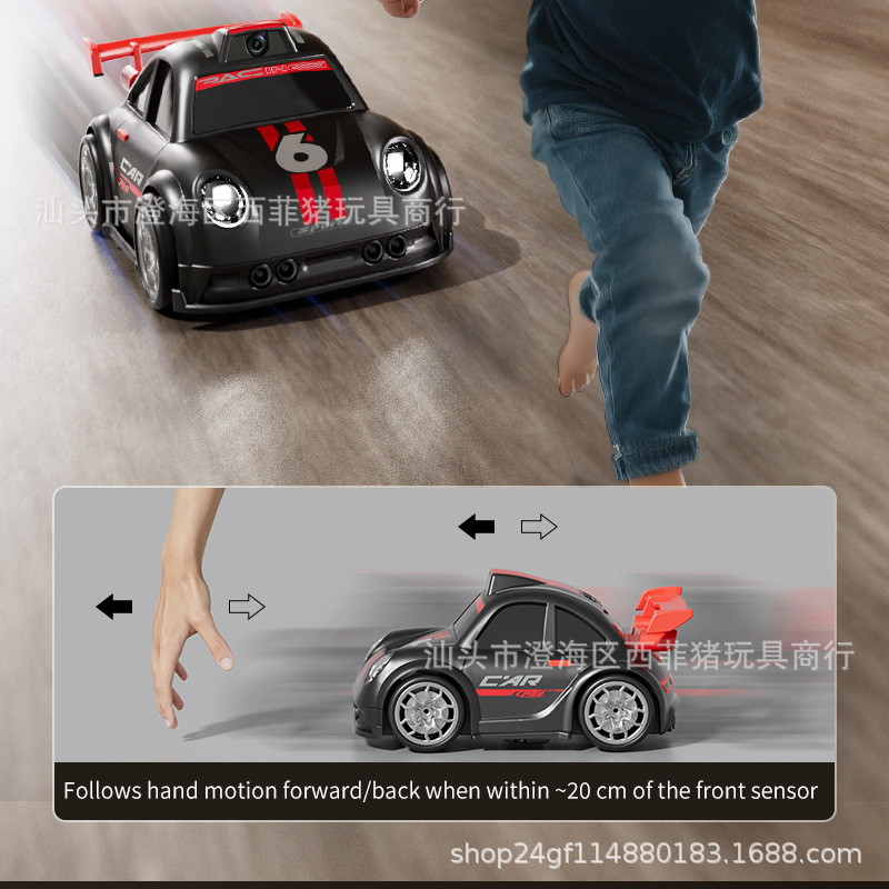 Cross-border remote control MINI car camera and photo cartoon Q-version mini screen control racing drifting C6 remote control car toy pic 34