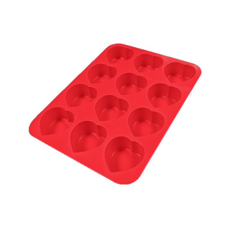 Baby accessories love mod nueva llegada 12 agujeros de silicona cake mold silicona de grado alimenticio 12/24 agujeros de amor cake baking mold pic 3