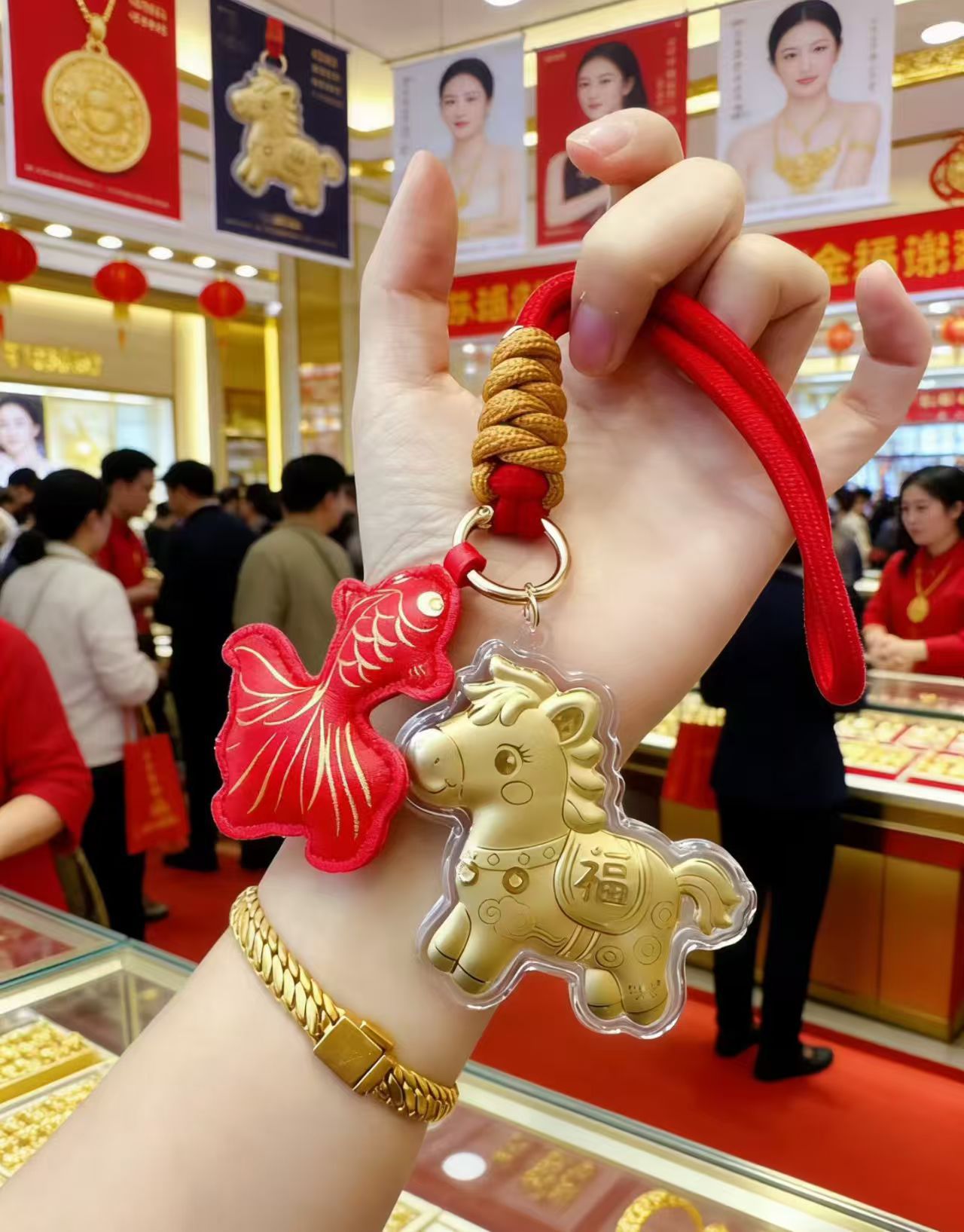 2026马年足金999马上有钱手机挂饰包包手机链挂饰钥匙扣挂件礼品详情9