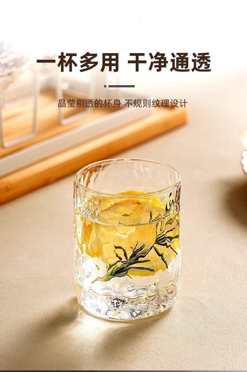 A set of 6 thickened heat-resistant glass cups for home use, including transparent drinking cups, tea cups, milk, juice and beer cups pic 4
