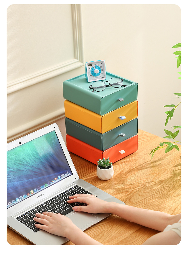 Drawer-type desktop storage box, storage box, office desk rack, organizing cabinet, wholesale organizing box pic 17