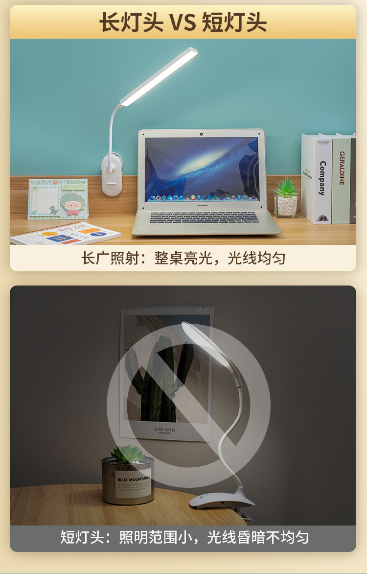 Small desk lamps, eye-protecting lamps, rechargeable student study desk lamps, college student dormitory desk lamps, source factory wholesale pic 4