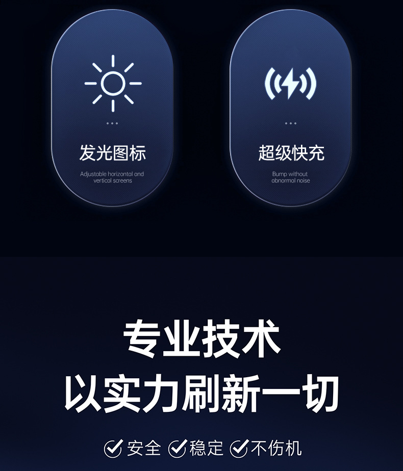 朋克风15W车载手机支架无线充电器出风口智能自动感应开合导航架详情3