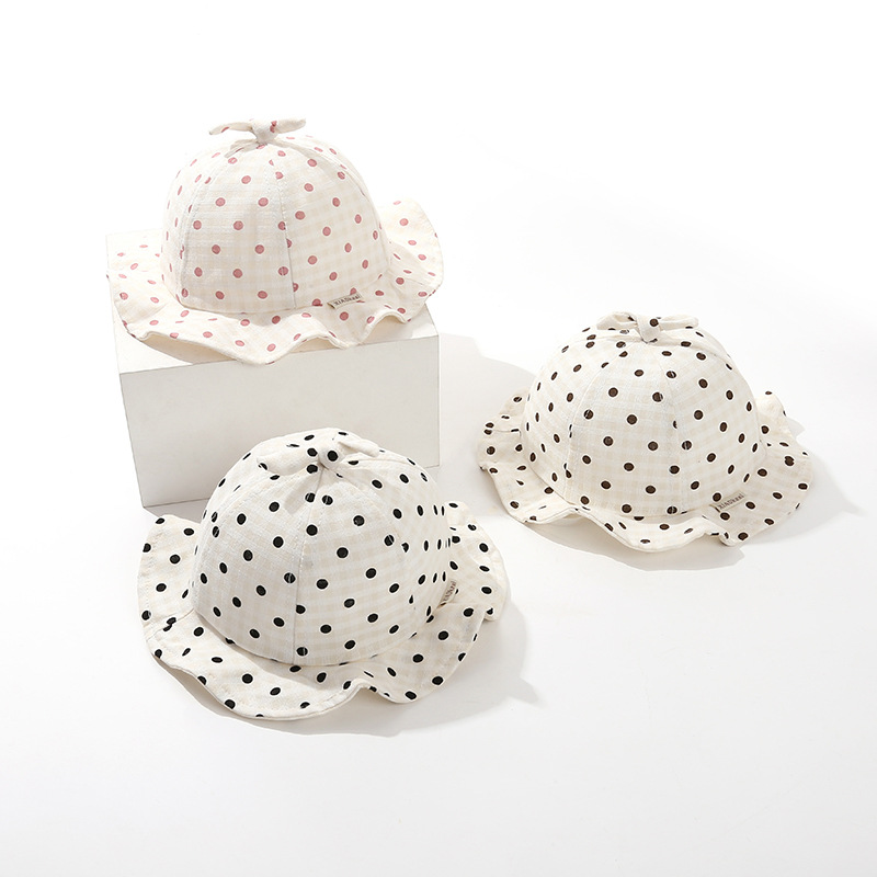 婴儿帽子春秋波点可爱超萌男宝宝渔夫帽婴幼儿女童遮阳防晒盆帽潮详情4