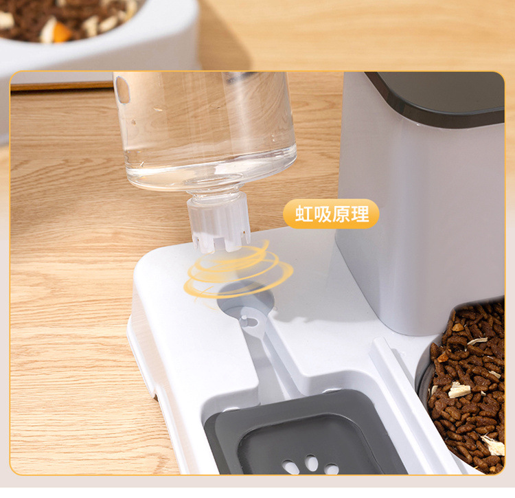 Cat automatic feeder, water dispenser, two-in-one cat food bowl, large-capacity dog bowl for drinking water, pet cat water bowl pic 7