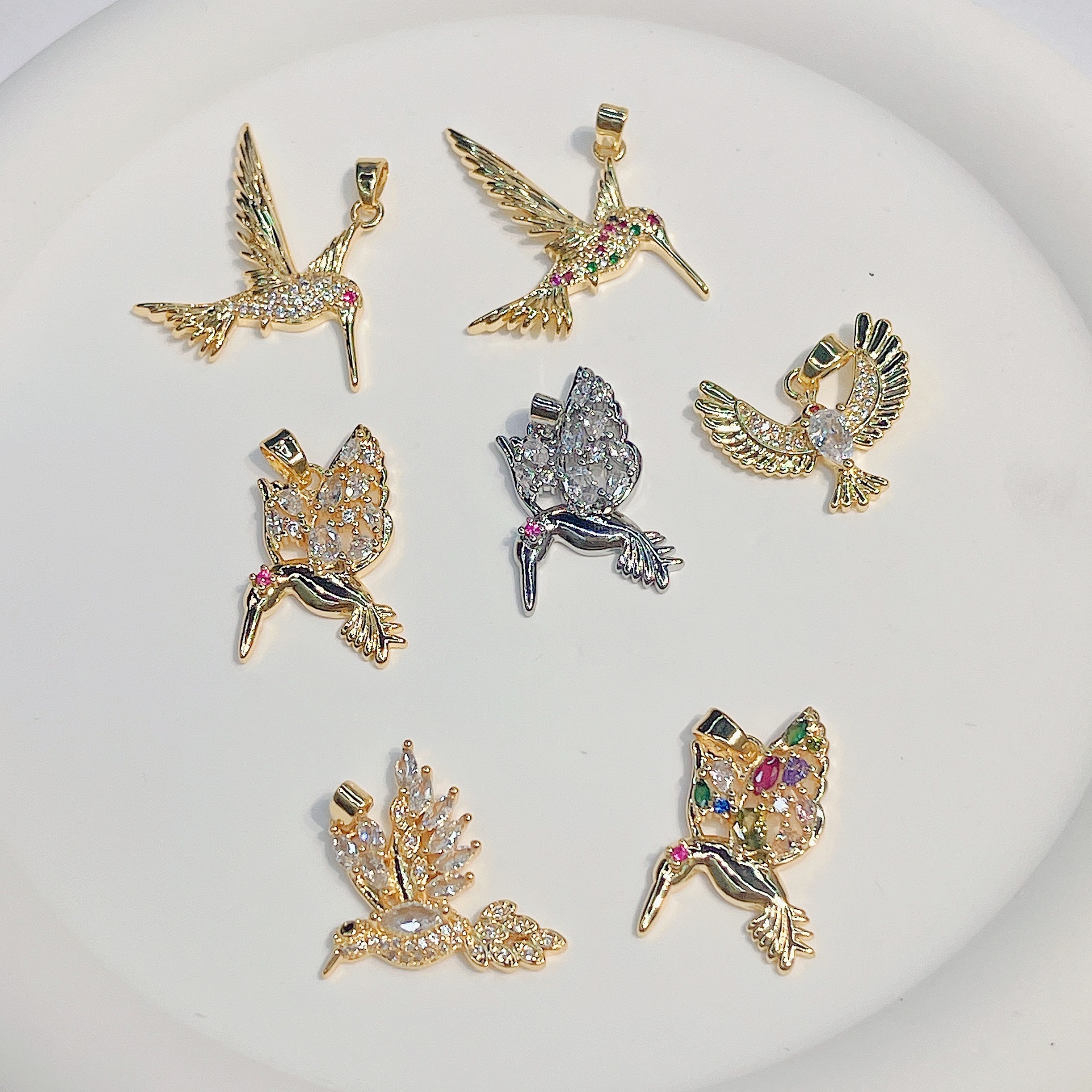 A creative and personalized DIY necklace pendant with copper plating real gold for birds and pigeons, a best-selling cross-border product from Europe and America pic 2