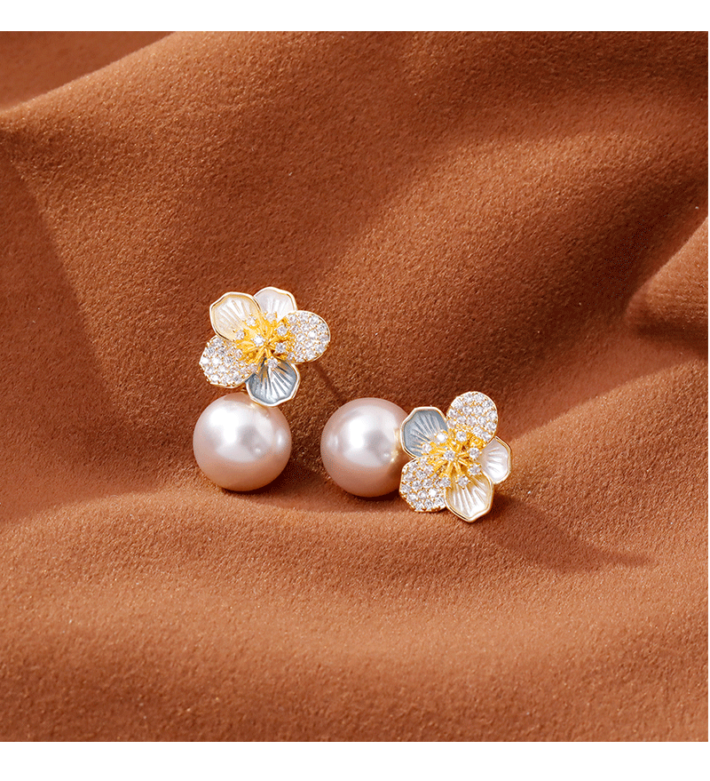 Hyacinth fashion hyacinth, светловолосые цветочки, жемчужные серьги, маленькие женщины, создавай дорогие сенсорные серьги, 2025 бадминтоударные серьги для ушей pic 7