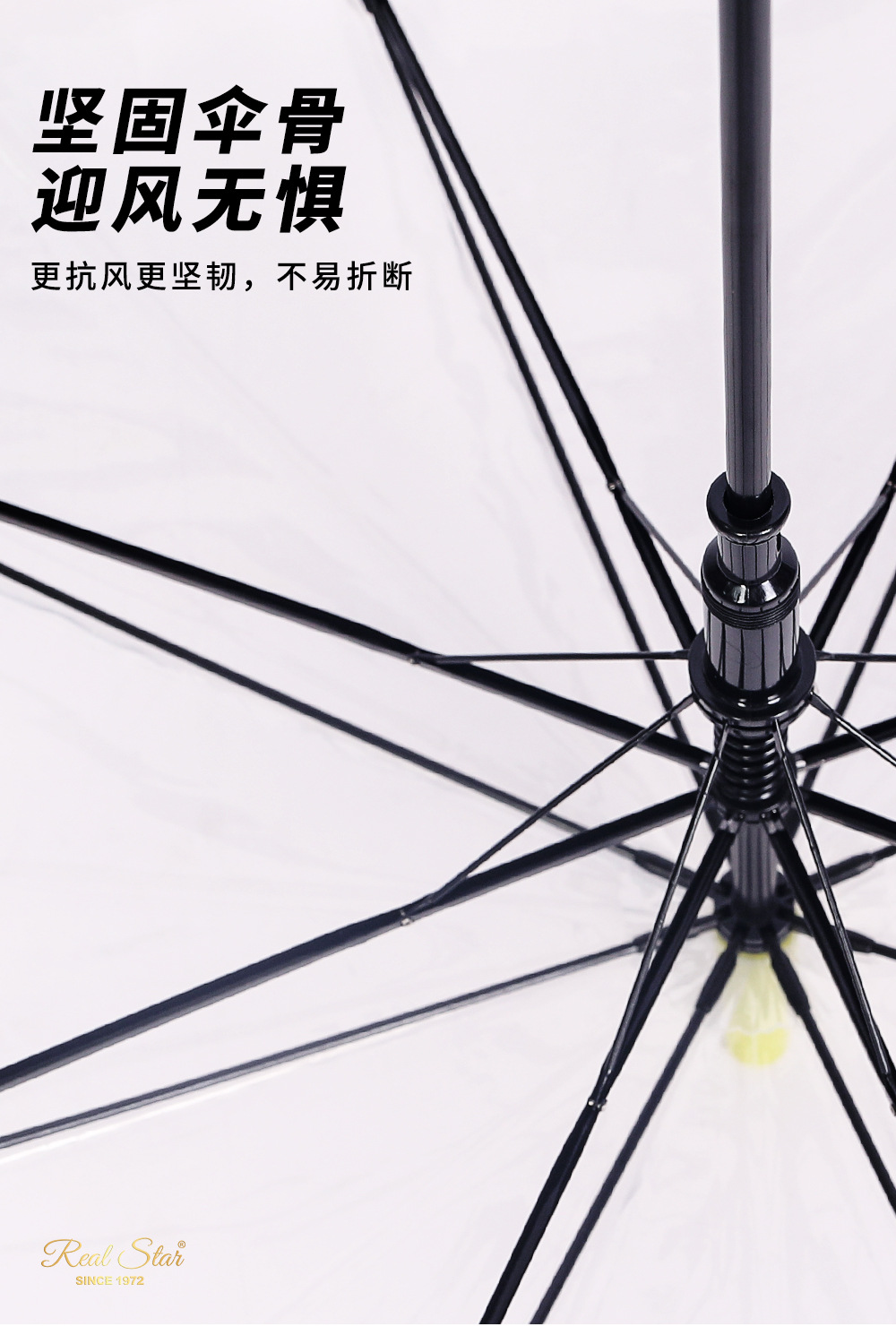 加厚塑料POE地推网红伞透明磨砂素色雨伞摆摊便宜应急雨伞送人详情10
