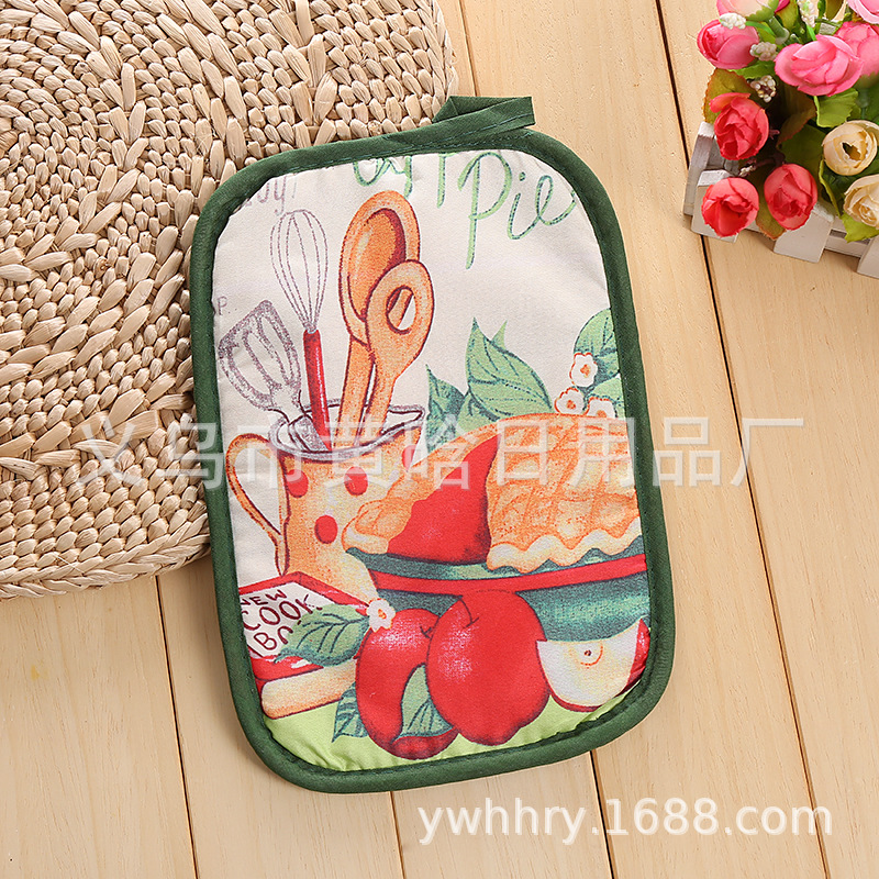 【 Chi Jia 】 Digital Printed extended heat insulation pad, kitchen fabric placemats, European-style heat insulation microwave oven pad pic 2