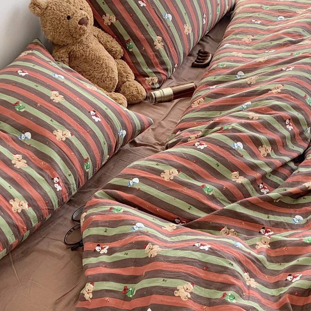 小红书A类全棉有氧双层纱四件套母婴级透气纯棉纱布小清新Kitty猫详情58