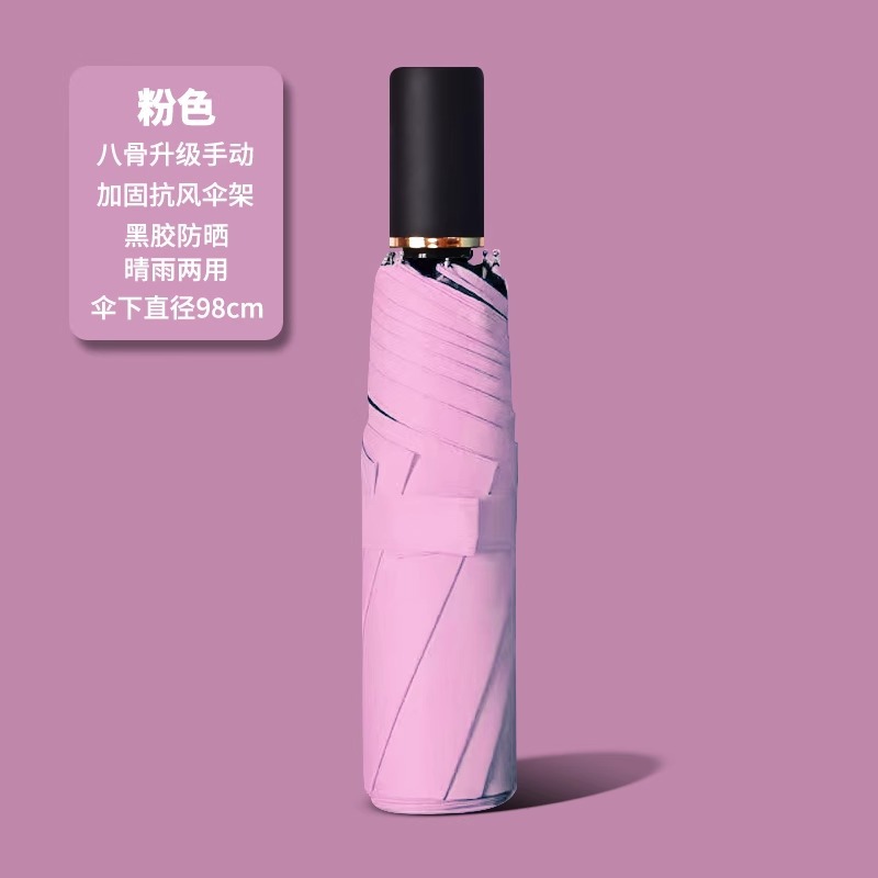 二十四骨黑胶雨伞全自动商务加固防风防晒折叠伞高级感LOGO太阳伞详情18