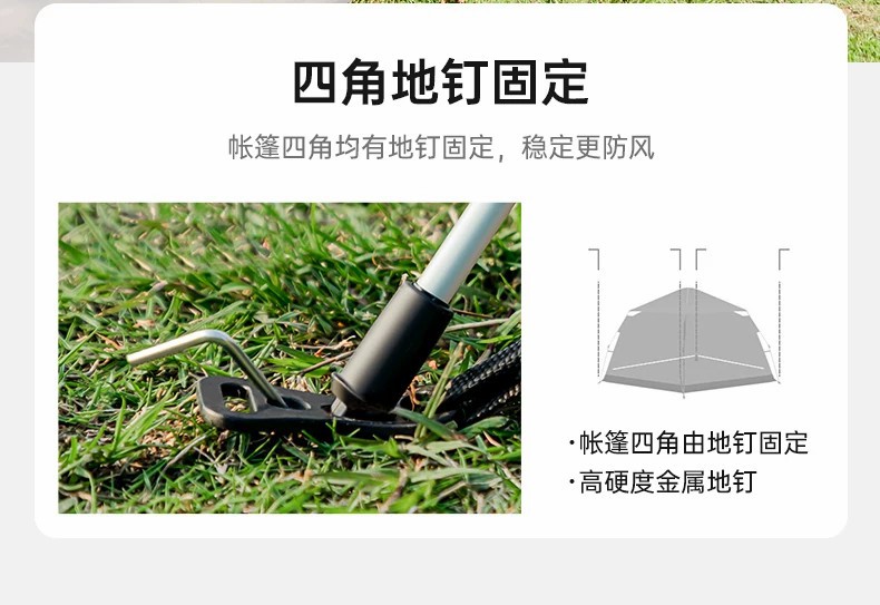 Outdoor quick-opening fully automatic tent for 3-4 people, portable folding rainproof double-layer camping tent pic 12