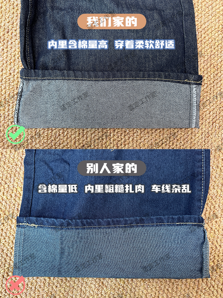 深蓝美式宽松阔腿牛仔裤女2025年夏季新款垂感慵懒休闲拖地直详情11