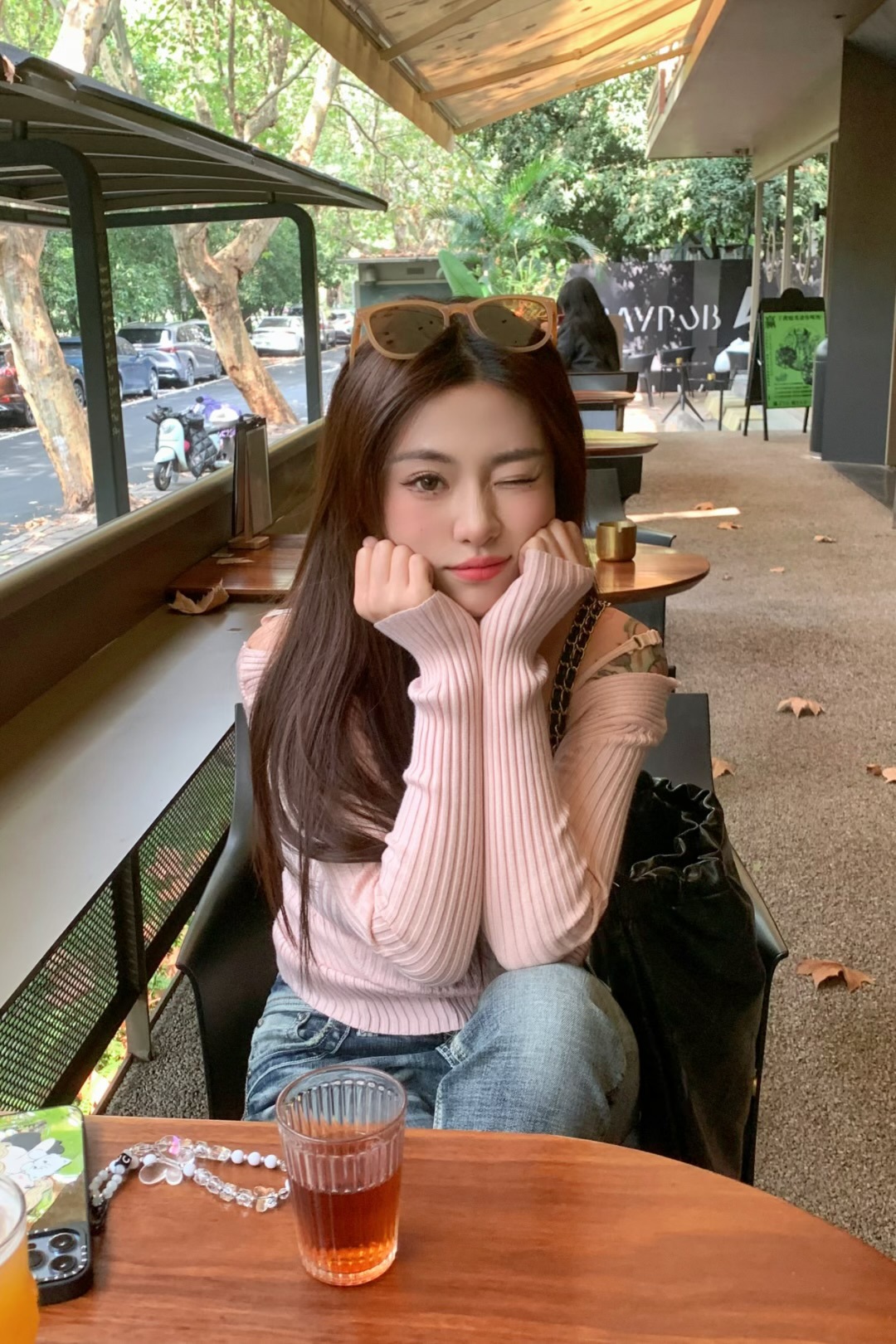 Spring and Autumn New style Pei Xiu Nu Zhi Halter pink sweater Fake two V-neck pure style base knitted sweater 2107 pic 12