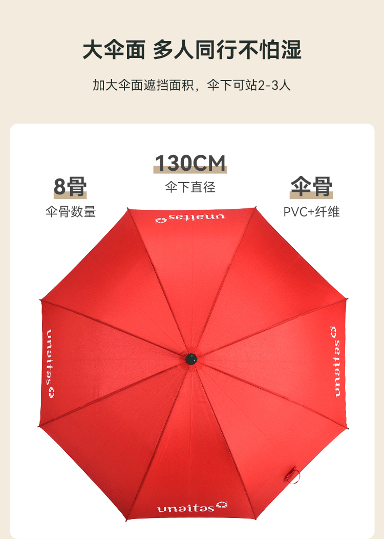 纤维户外防晒伞半自动弯柄高尔夫伞商务广告伞23寸8骨雨伞定制详情16