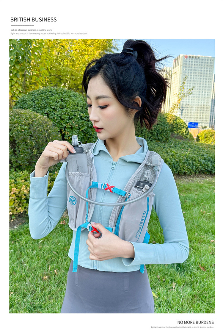 新款多功能尼龙跑步背包安全反光运动背包水袋背包骑行包详情16