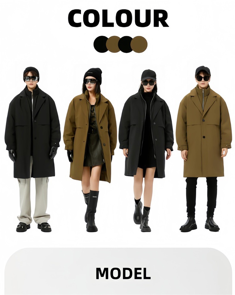 Winter long knee-length couple down jackets for men are bestsellers. Two fashionable cross-border cold-proof and warm windbreakers for men pic 10