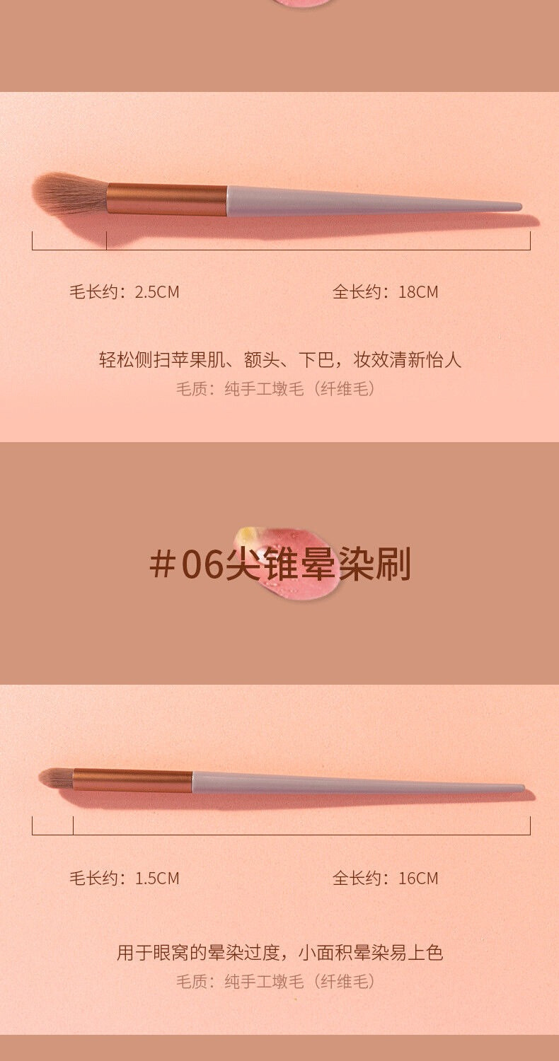 A complete set of 13 popular milk tea-colored makeup brushes, loose powder eyeshadow powder, quick-drying soft bristles for beginners pic 8