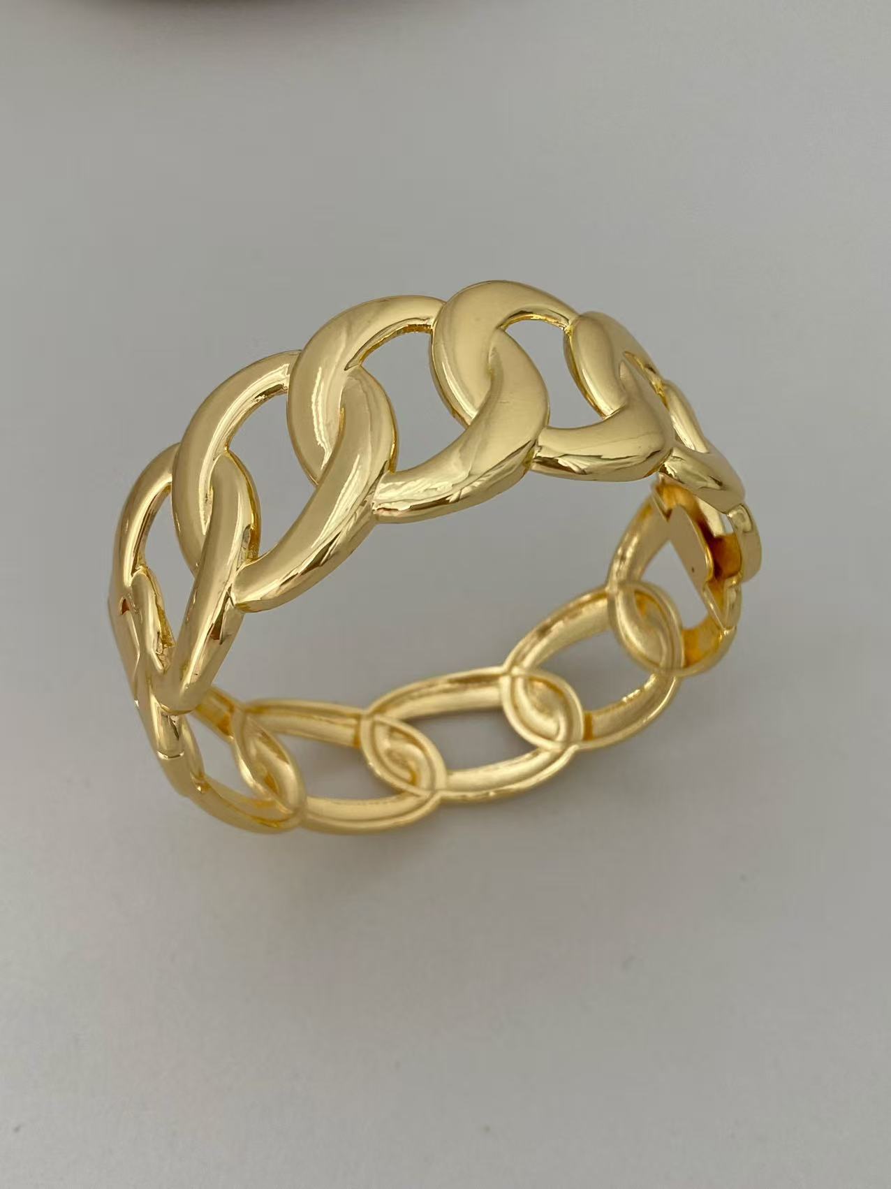 Wholesale of European and American fashion cross-border personality cold style, versatile circle ring wide face bracelet set manufacturer pic 9