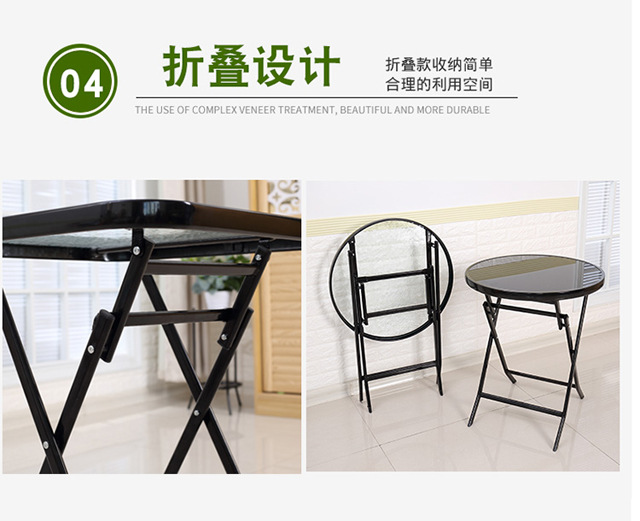户外餐桌钢化玻璃阳台折叠桌室外摆摊奶茶露天休闲庭院桌椅三详情13