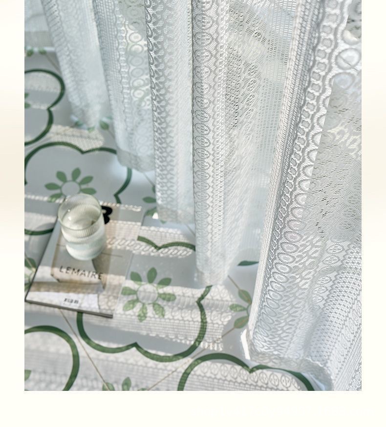 法式蕾丝窗帘纱帘奶油色白色客厅飘窗阳台复古窗纱透光半透人窗帘详情16