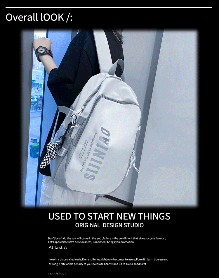 韩版新款书包女高中生日系简约初中生双肩包男初中大学生电脑背包详情2