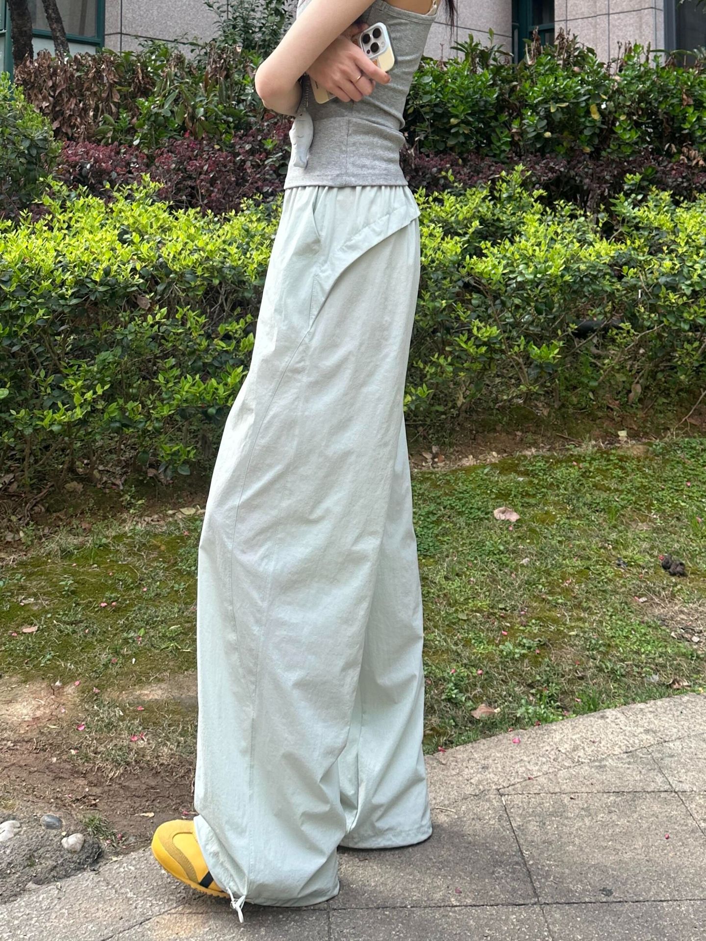 美式速干工装裤女夏季薄款2025新款酷飒风高腰直筒复古阔腿运动裤详情9