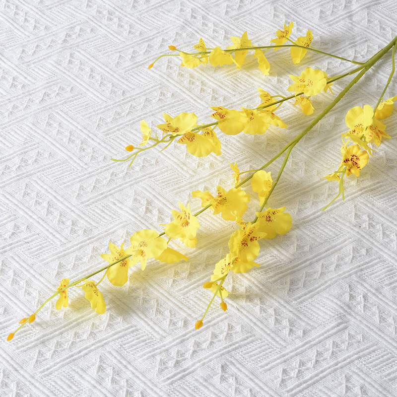 仿真跳舞兰黄色文心兰家居装饰5叉跳舞兰 北欧花艺摆件花束跳舞兰详情5