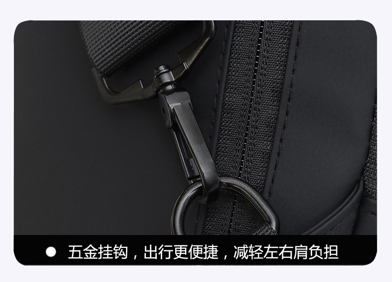 单肩包男款潮流防盗密码锁男士胸包尼龙外贸新款大容量斜挎包手提详情45