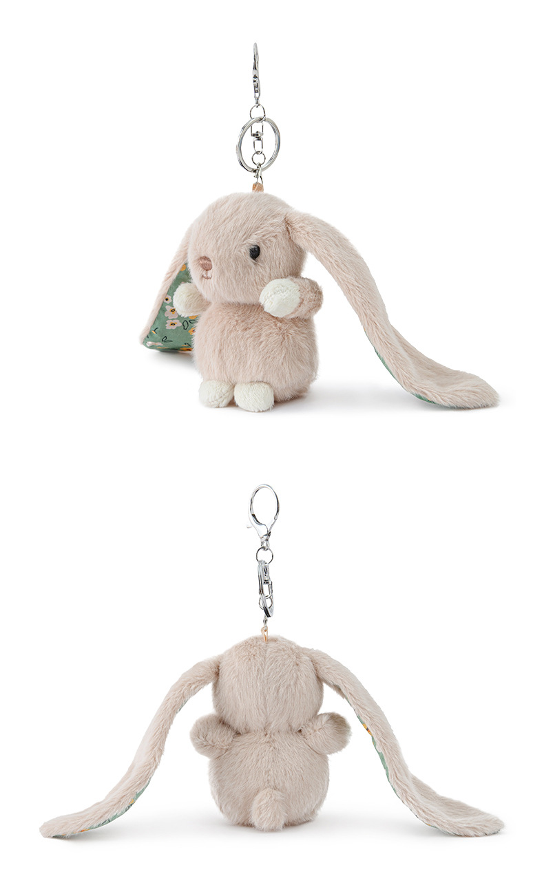 Wholesale of genuine, niche and small floral garden ear-hanging rabbit plush pendants for student schoolbags and key buckles pic 6