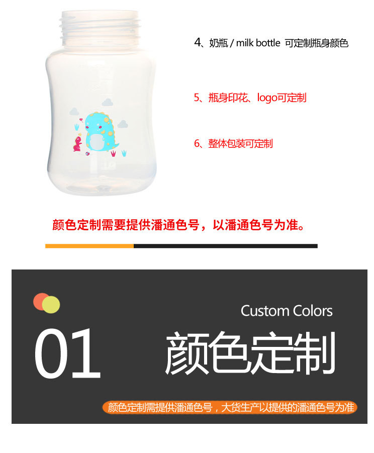 PP宽口奶瓶加奶瓶 120ml 新生儿婴儿奶瓶防胀气防呛奶详情2