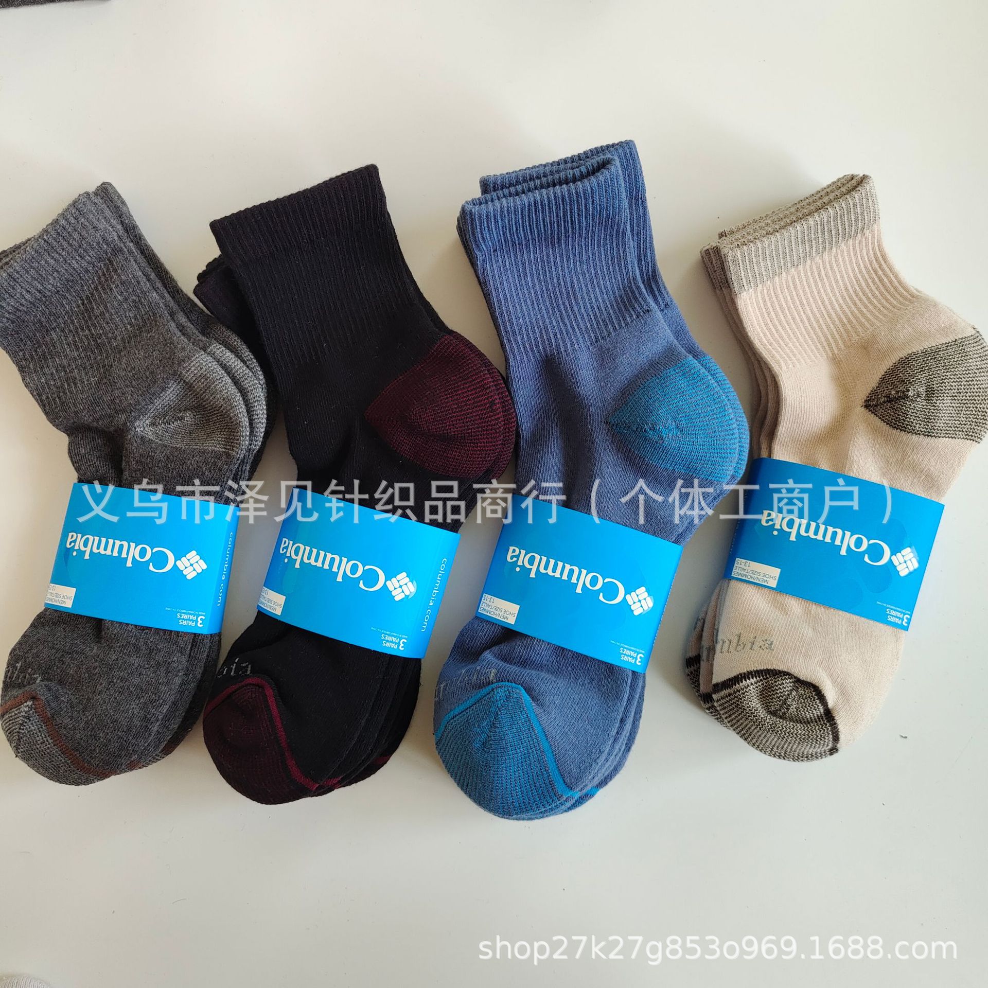 外贸夏天一卡3双哥伦家男女士袜子户外登山跑步运动吸汗减震精梳详情5