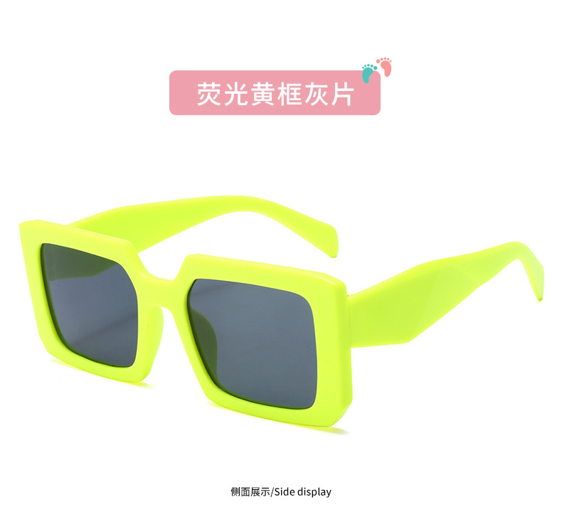 2023新款方框儿童太阳镜男女孩彩色多巴胺小孩墨镜防紫外线眼镜详情19