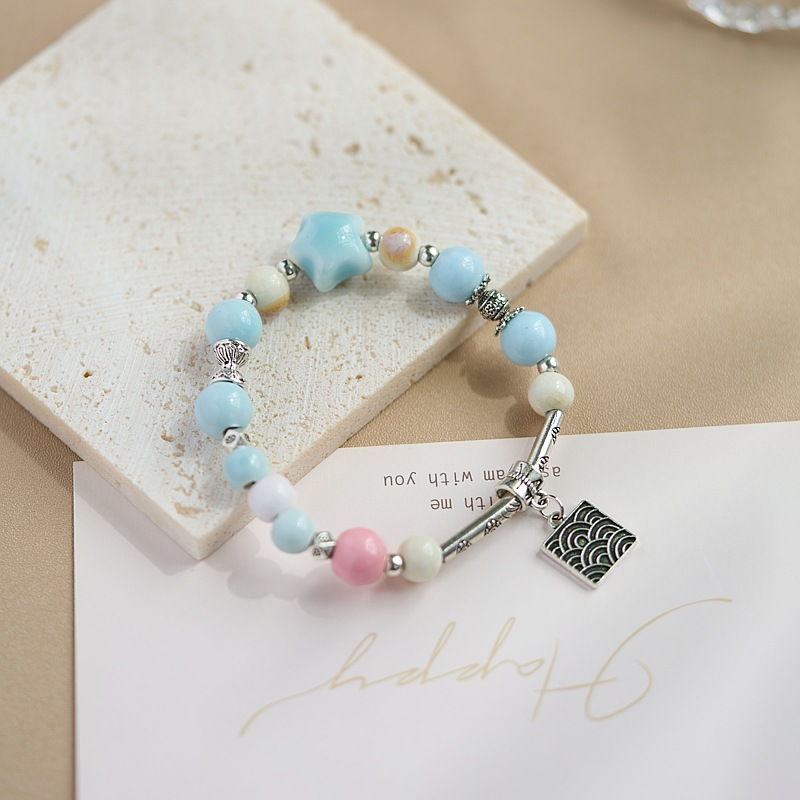 景德镇陶瓷手串新中式饰品批发陶瓷手串10元3串手链女百搭高级感详情12