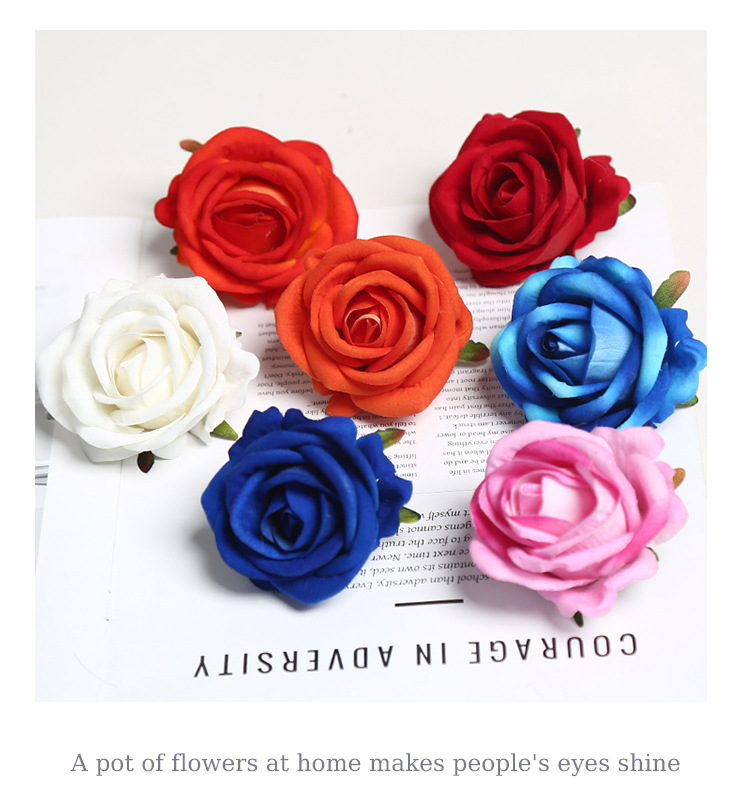 7cm绒布玫瑰花头婚庆花瀑布工程装饰花酒店花墙拱门插花外贸跨境详情11