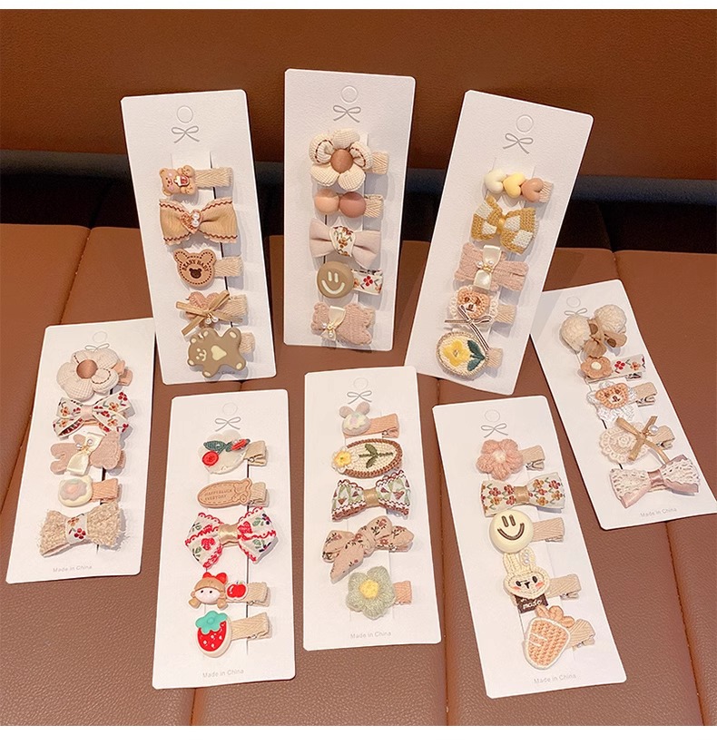 宝宝全包布发夹女童不伤发可爱复古婴儿小夹子儿童花朵发卡头饰详情16