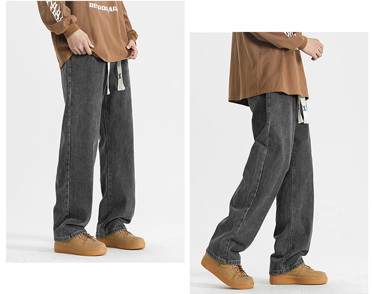 直筒牛仔裤男款春秋季潮牌百搭宽松美式高街阔腿裤休闲长裤子男士详情10