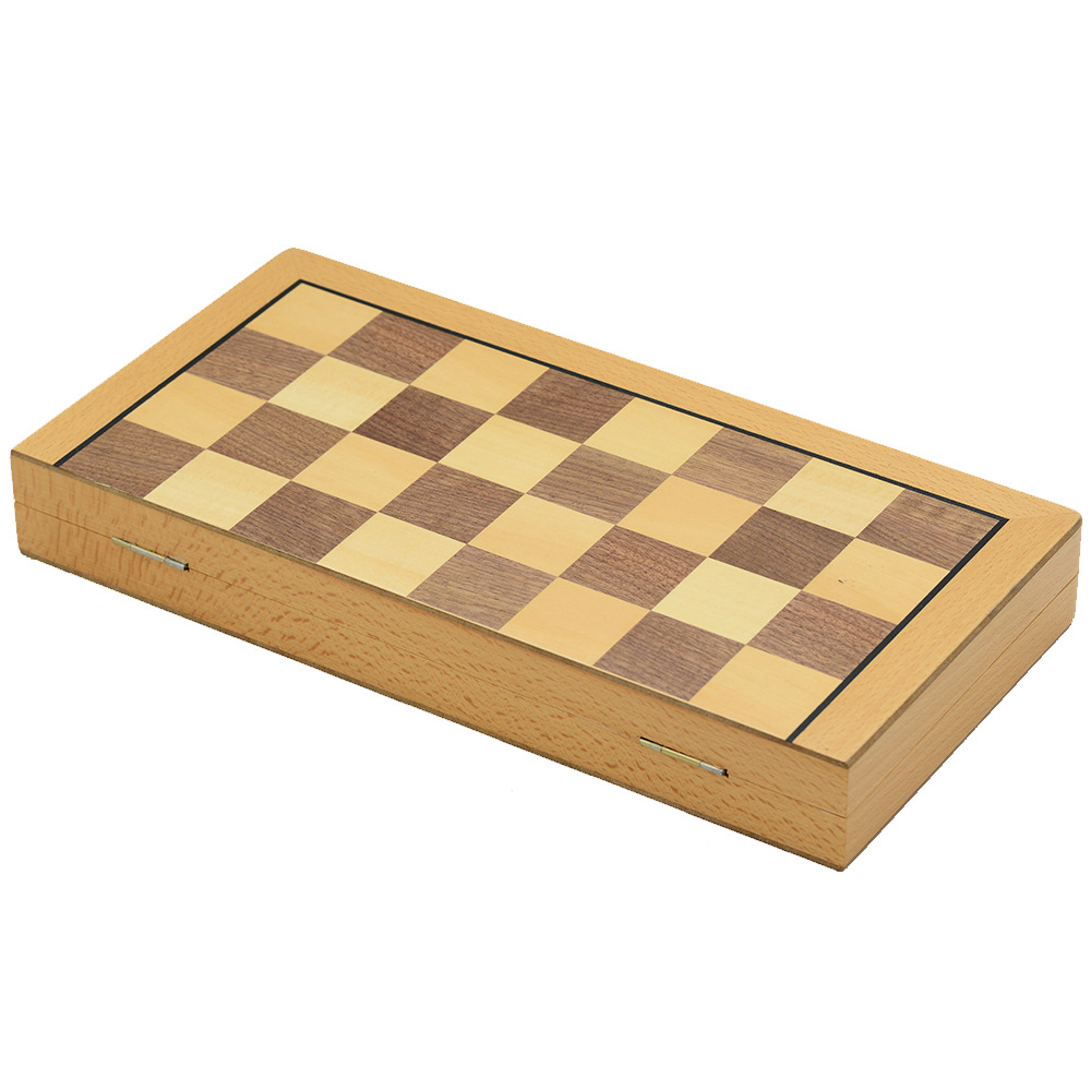 39cm magnetic chess, pine wood, double rear foldable board game toy, cross-border chess pic 11