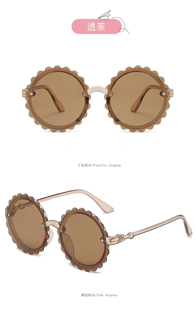 Nuevo estilo retro moda girasol sin marco niños sol jaleas color lindo niño decoración gafas de sol gafas de personalidad pic 11