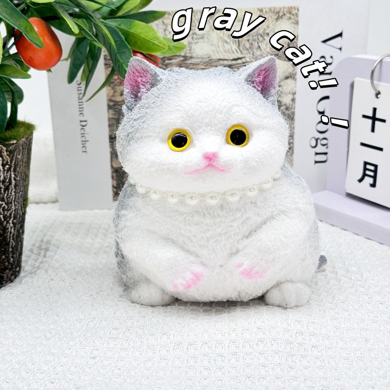 Xiaohongshu Cat Kneading Fun Hand-drawn Fat Cat Stress-relieving Toy DIY Creative Cute Realistic Plush Doll Cat Fun Doll pic 5